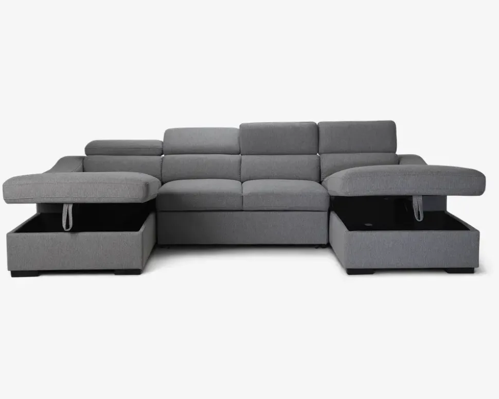 Sovesofa U-Shape Lys Grå