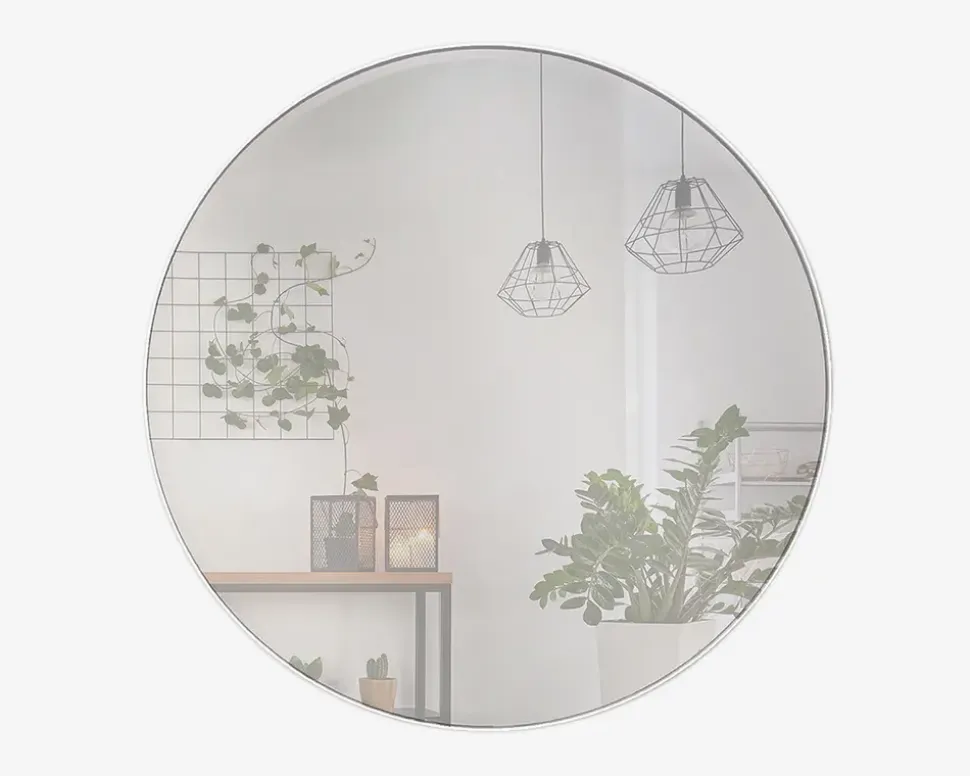 Spejl Cirkel Hvid Ø60 cm