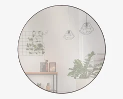 Spejl Cirkel Sort Ø.80 cm