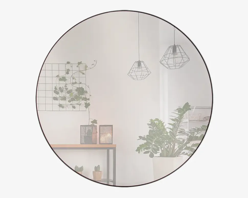 Spejl Cirkel Sort Ø.100 cm