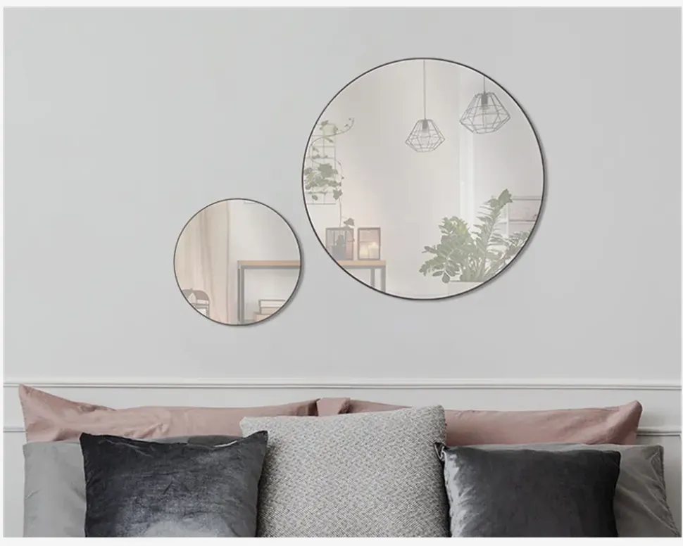Spejl Cirkel Sort Ø.100 cm