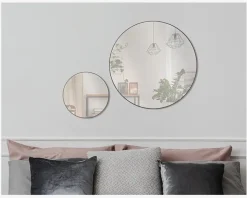 Spejl Cirkel Sort Ø60 cm