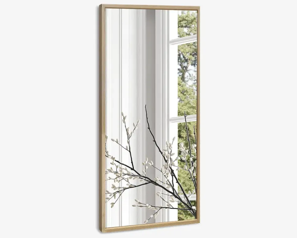 Spejl slim egetræ 40x80 cm