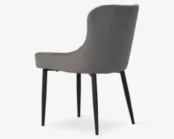 Spisebordsstol i grå velour