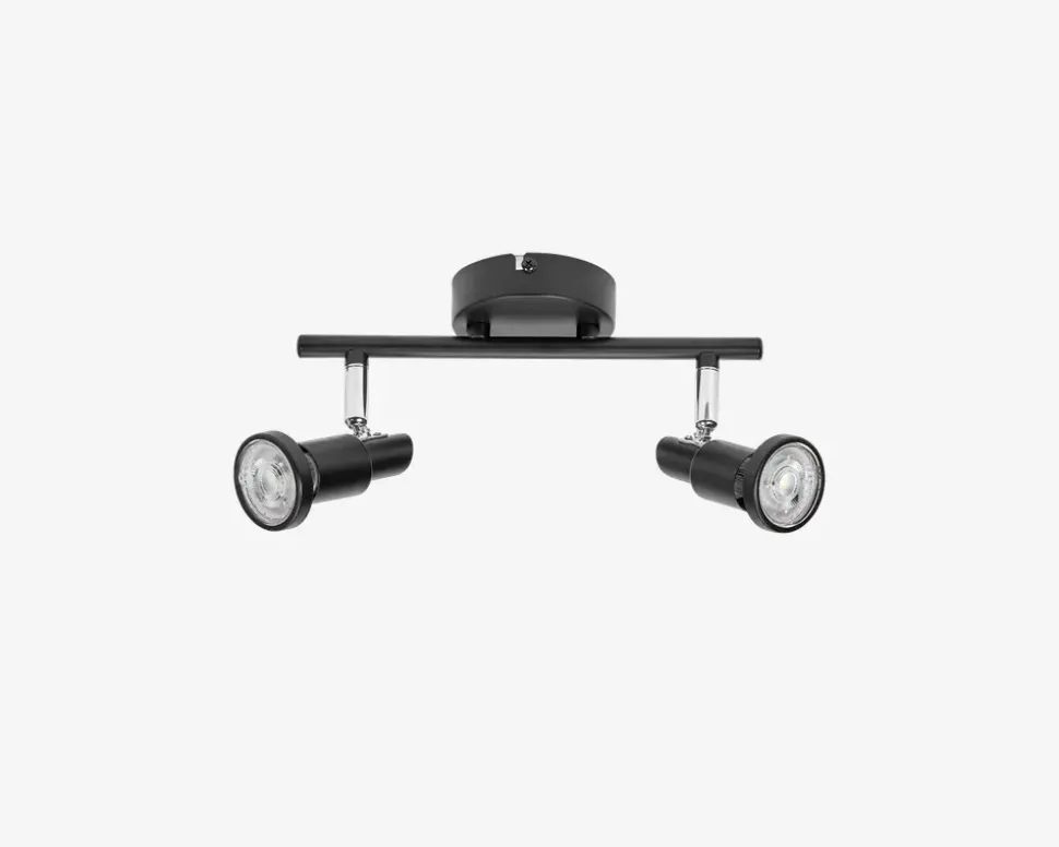 Spot 2xGU10 sort L.25,6 cm