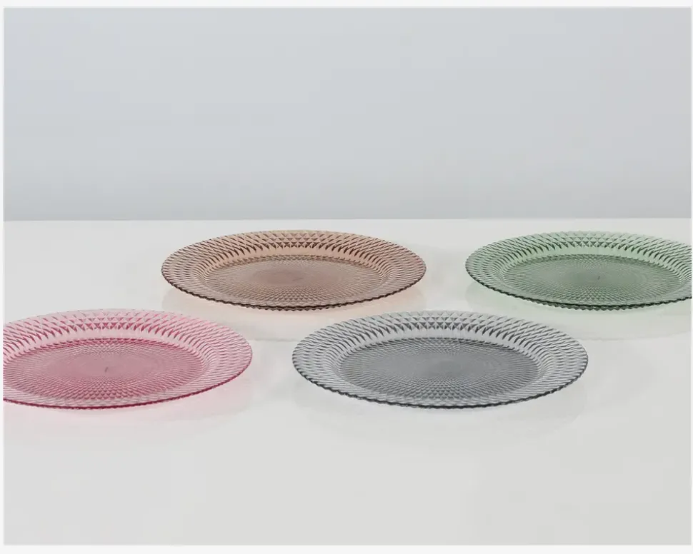 Tallerken Glas Ø.33cm Røgfarvet