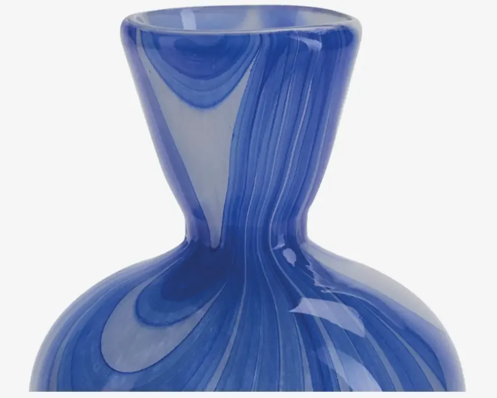 Vase Hjerteform Blå H.23,5 cm