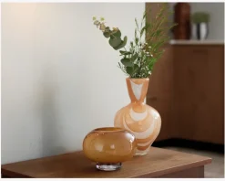 Vase Hjerteform Okker H.23,5 cm