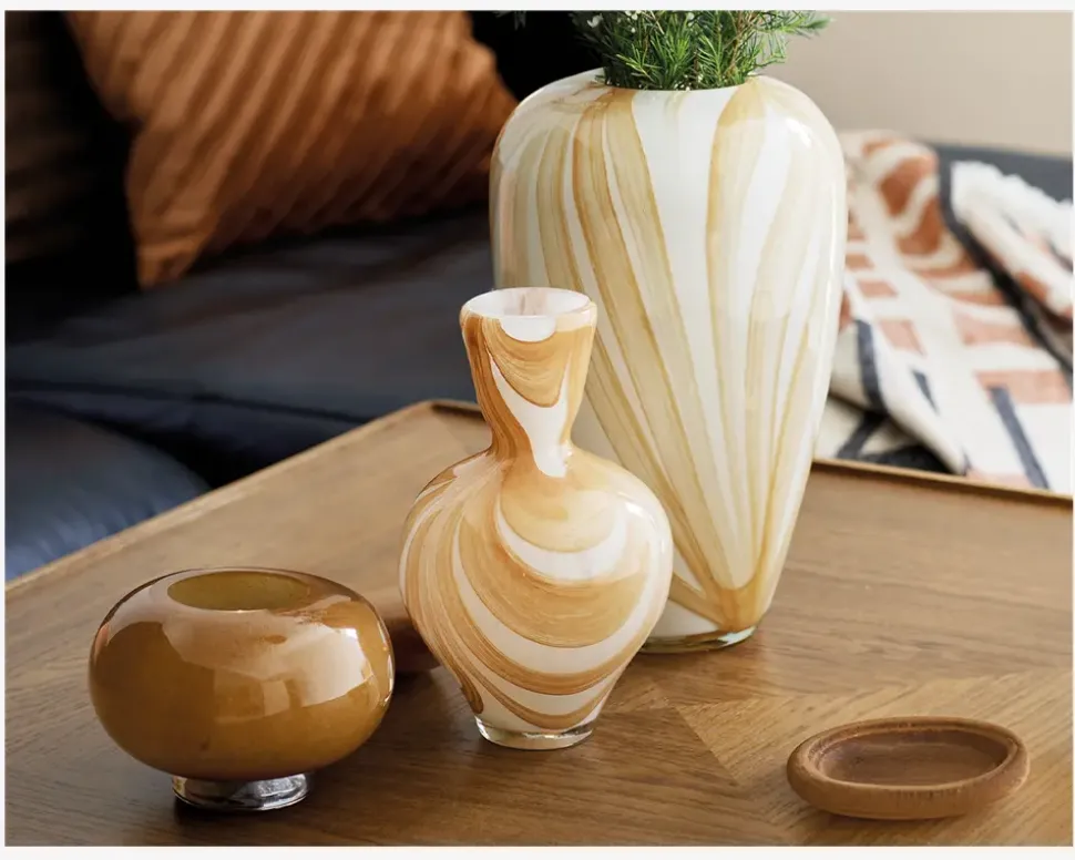 Vase Hjerteform Okker H.23,5 cm