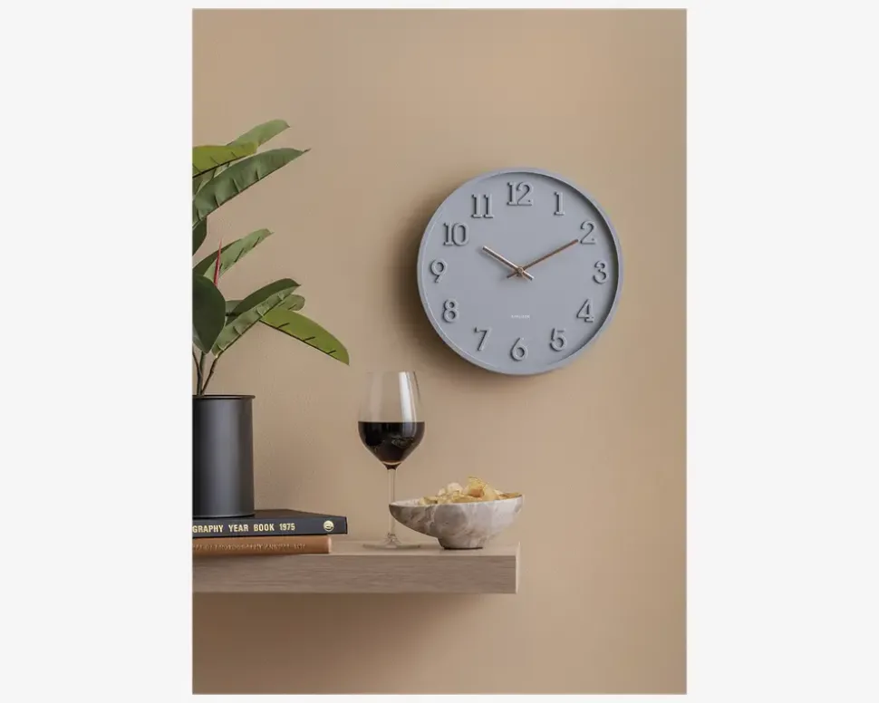Vægur Calma grå Ø.30 cm
