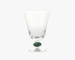 Vinglas Klar/Grøn H.13,5 cm