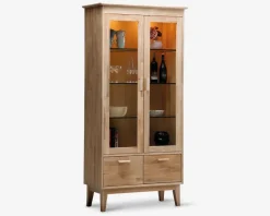 Vitrine i hvidolieret eg B. 94 cm