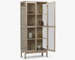 Vitrine Linley i hvid olieret egefiner