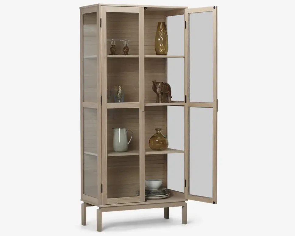 Vitrine Linley i hvid olieret egefiner