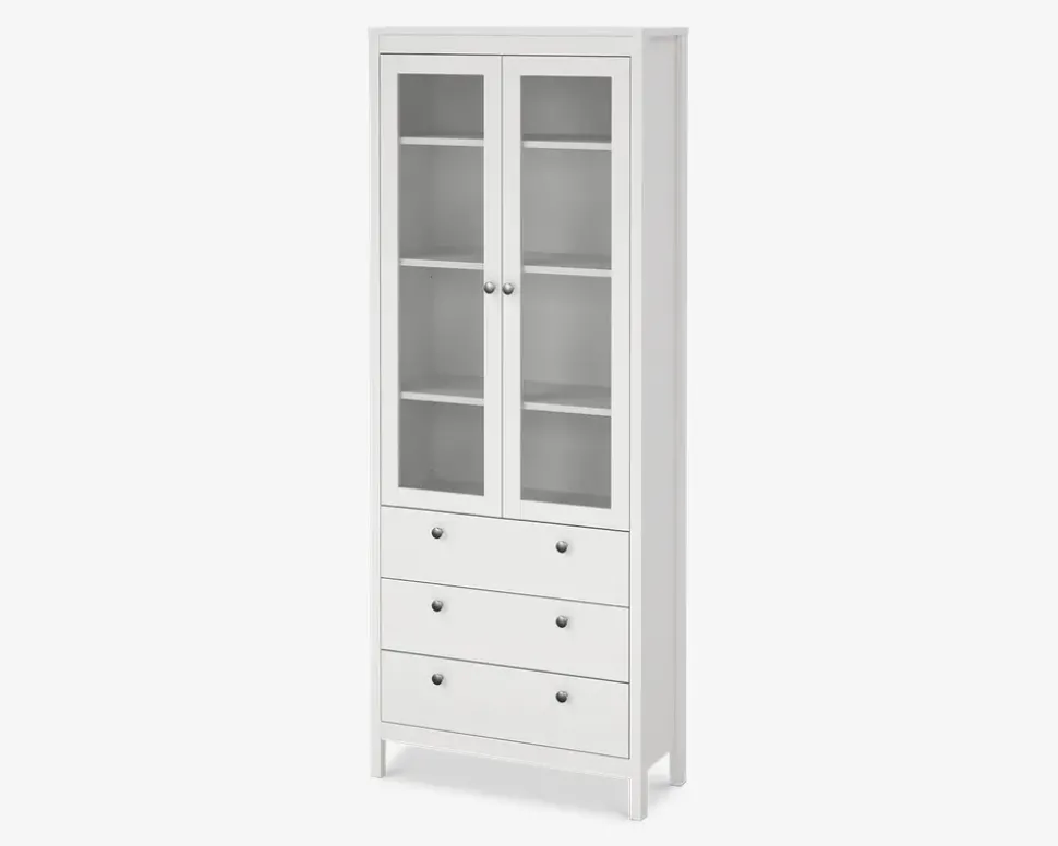 Vitrine Madrid hvid med 3 skuffer